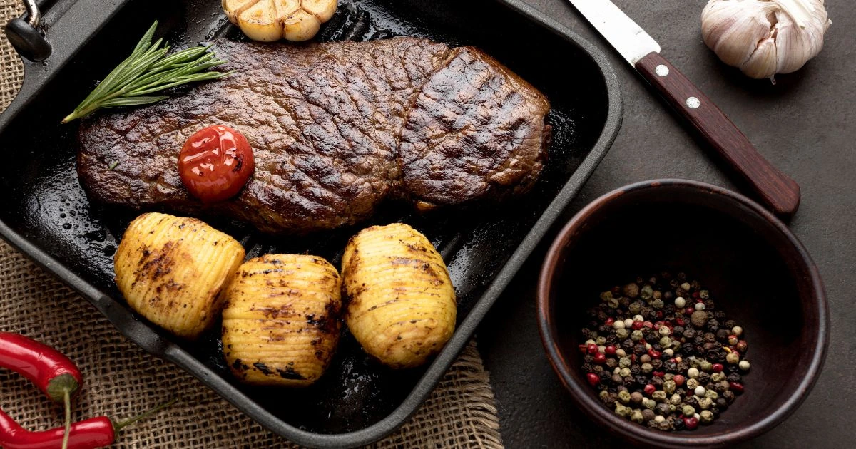 steak and potatoes